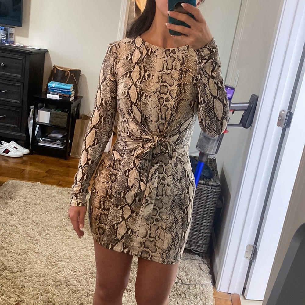 Snake Print Mini Dress